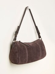 FatFace Chocolate Brown Suede Shoulder Bag - Image 4 of 4