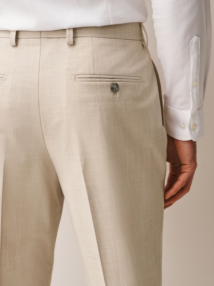 Stone Slim Fit Motionflex Textured Suit Trouser - Image 10 of 10