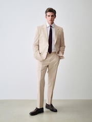 Stone Slim Fit Motionflex Textured Suit Trouser - Image 2 of 15