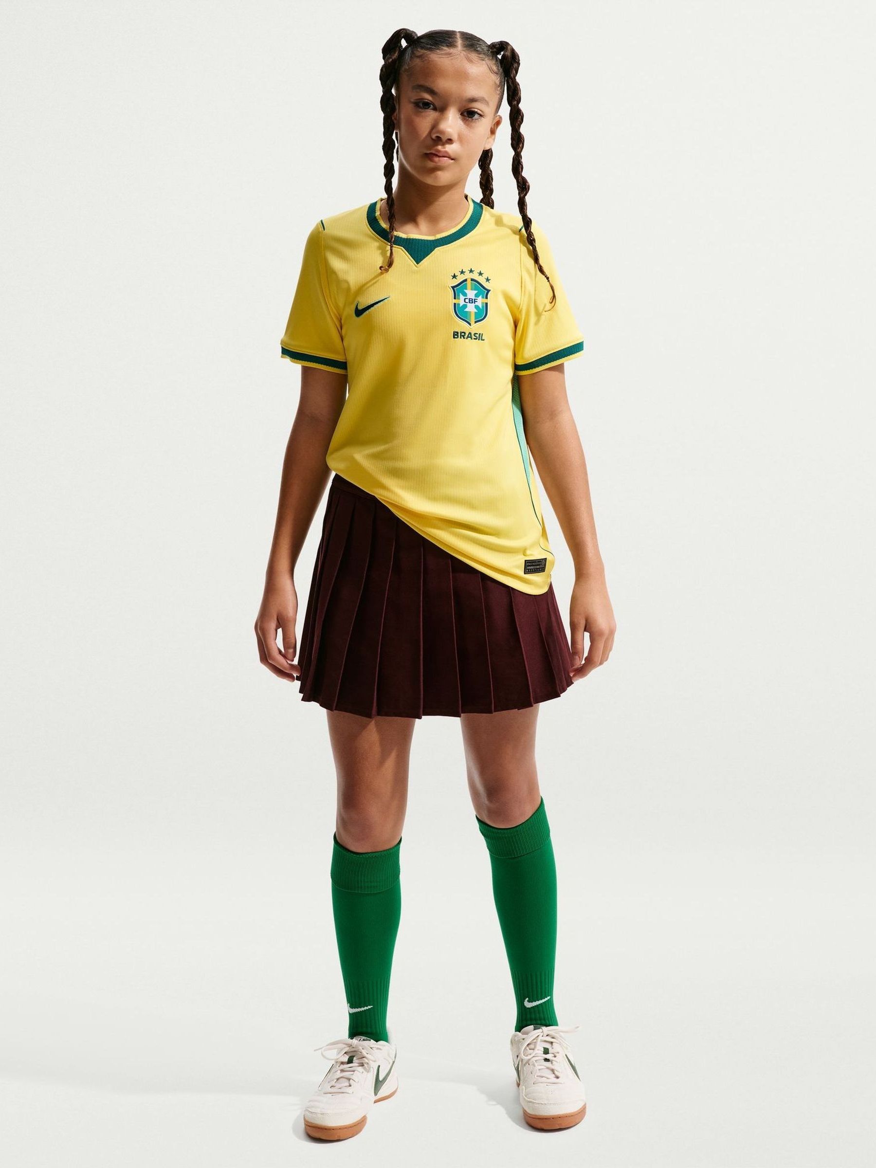 Nike Junior Brazil 2026 Home Shirt - Yellow - Size 7-8Y - Image 2