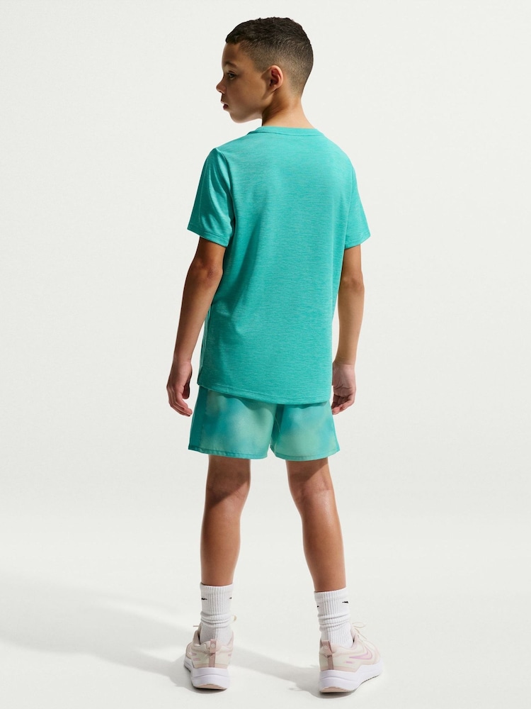 Nike Green Dri-FIT Miler Printed Shorts - Image 2 of 5
