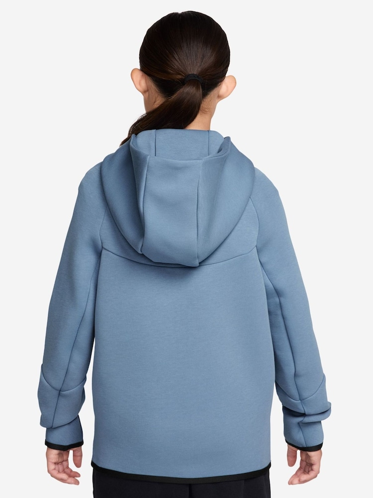 Nike Work Blue England Tech Fleece Hoodie - Image 2 of 3 Nike Work Blue England Tech Fleece Hoodie - Image 2 of 3
