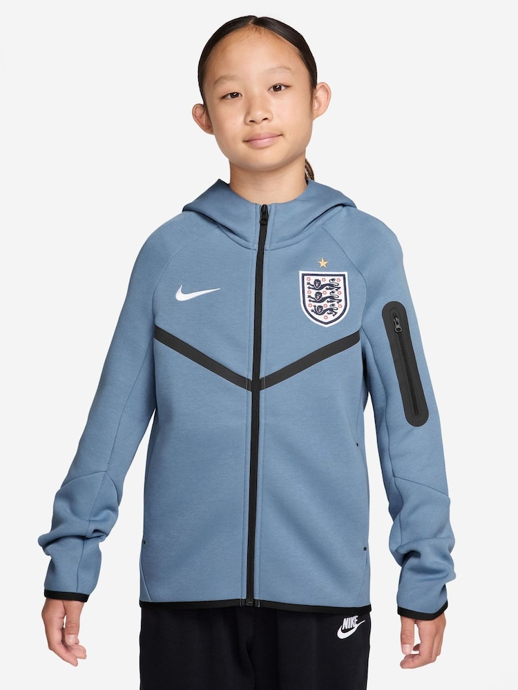 Nike Work Blue England Tech Fleece Hoodie - Image 3 of 3 Nike Work Blue England Tech Fleece Hoodie - Image 3 of 3