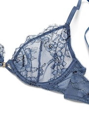 Victoria's Secret Denim Blue Rose Unlined Demi Lace Bra - Image 3 of 3