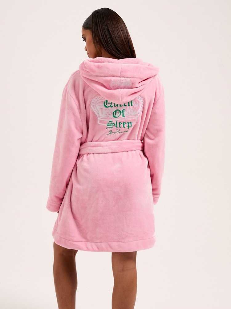 Juicy Couture Pink Crown Plush Hooded Robe - Image 2 of 3