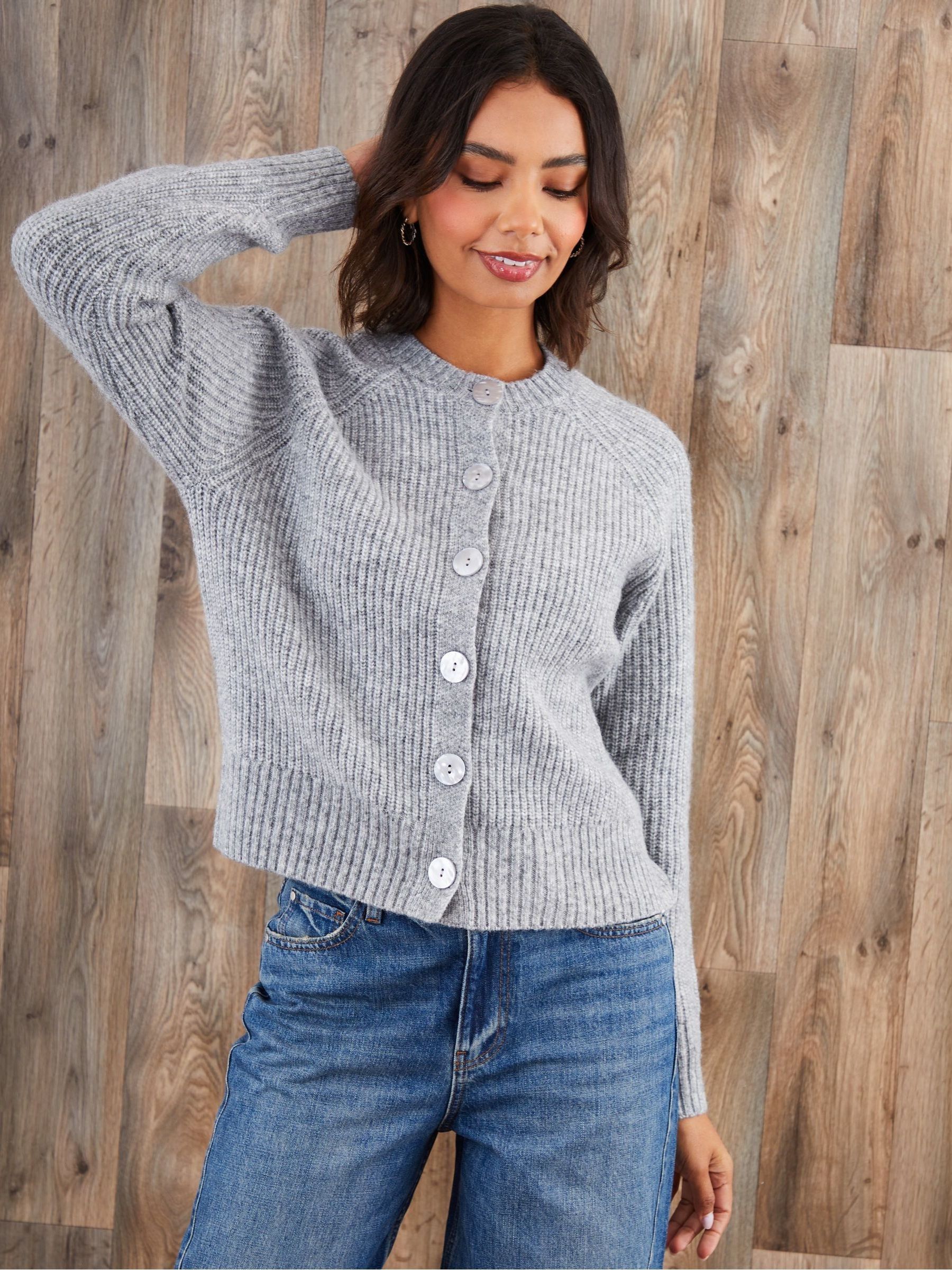 Buy Threadbare Grey Chunky Knit Button Up Cardigan from Next Canada