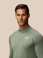 Castore Green Adapt Training 1/4 Zip Top - Image 3 of 3