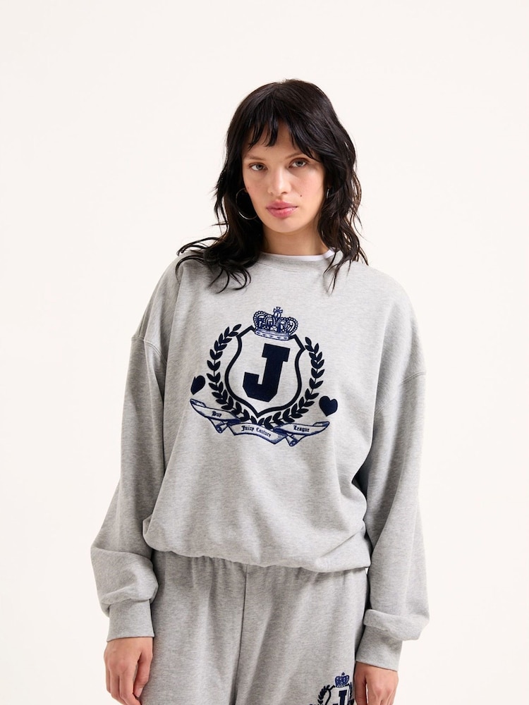 Grau - Juicy Couture Venice Crest Loopback Sweatshirt - Bild 1 von 3