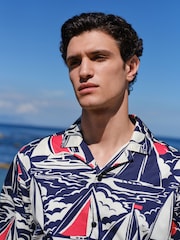 ネイビー ボート - プリント半袖シャツ - 画像 1 / 12