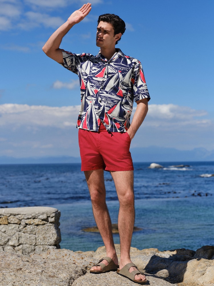 ネイビー ボート - プリント半袖シャツ - 画像 2 / 12