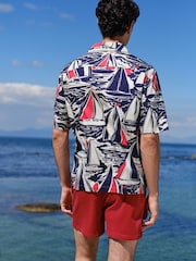 ネイビー ボート - プリント半袖シャツ - 画像 3 / 12