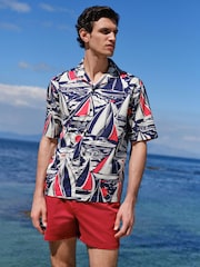 ネイビー ボート - プリント半袖シャツ - 画像 5 / 12