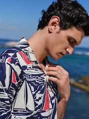 ネイビー ボート - プリント半袖シャツ - 画像 9 / 12