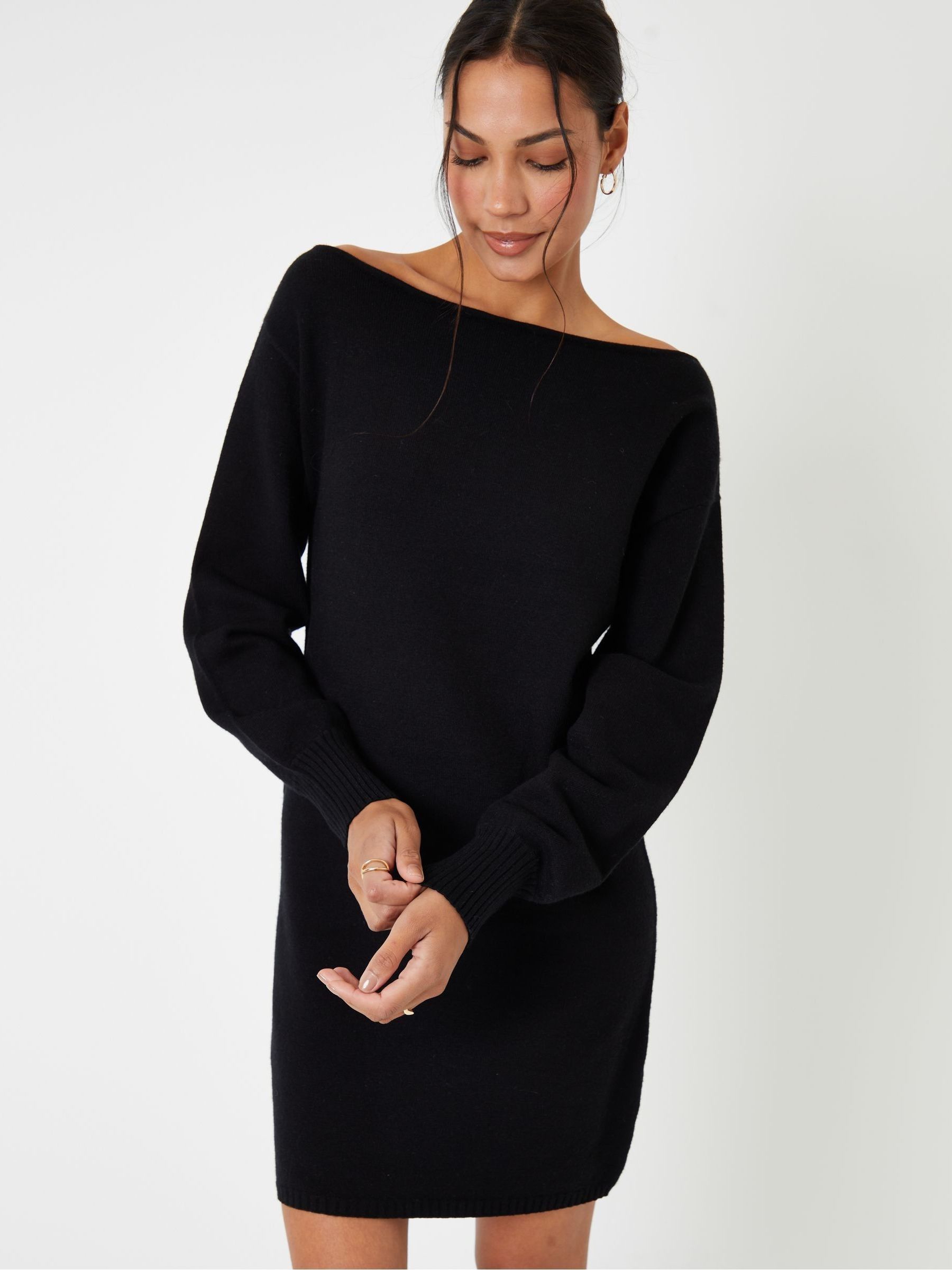 knit dress mini slash Buy Threadbare Black Neck Knitted from Next USA clickfrenzy2023