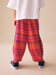 Ružičasto/narandžasto karo - Pullon Barrel pantalone (3-16god.) - Slika 3 od 9