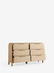 Mid Natural Mia Oak Effect 6 Drawer Wide Chest of Drawers - Image 6 of 10