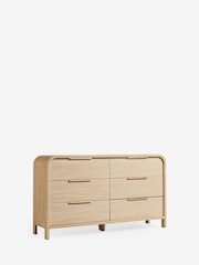 Mid Natural Mia Oak Effect 6 Drawer Wide Chest of Drawers - Image 7 of 10