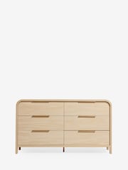 Mid Natural Mia Oak Effect 6 Drawer Wide Chest of Drawers - Image 8 of 10