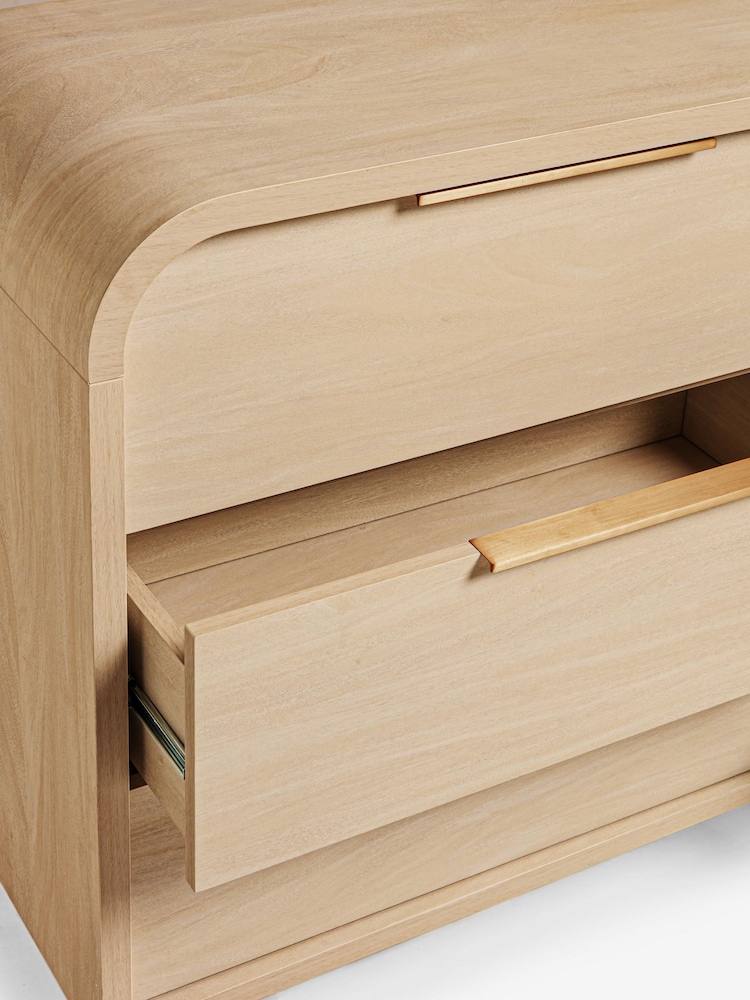 Mid Natural Mia Oak Effect 6 Drawer Wide Chest of Drawers - Image 9 of 9