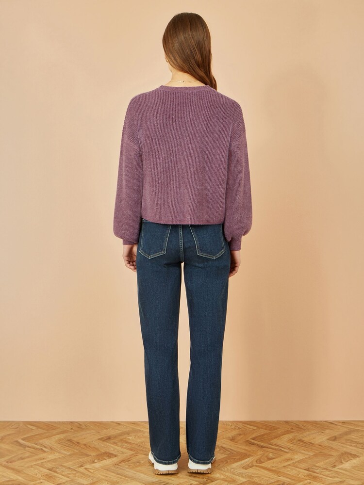 Yumi Purple Marl Knit Cardigan - Image 5 of 5 Yumi Purple Marl Knit Cardigan - Image 5 of 5
