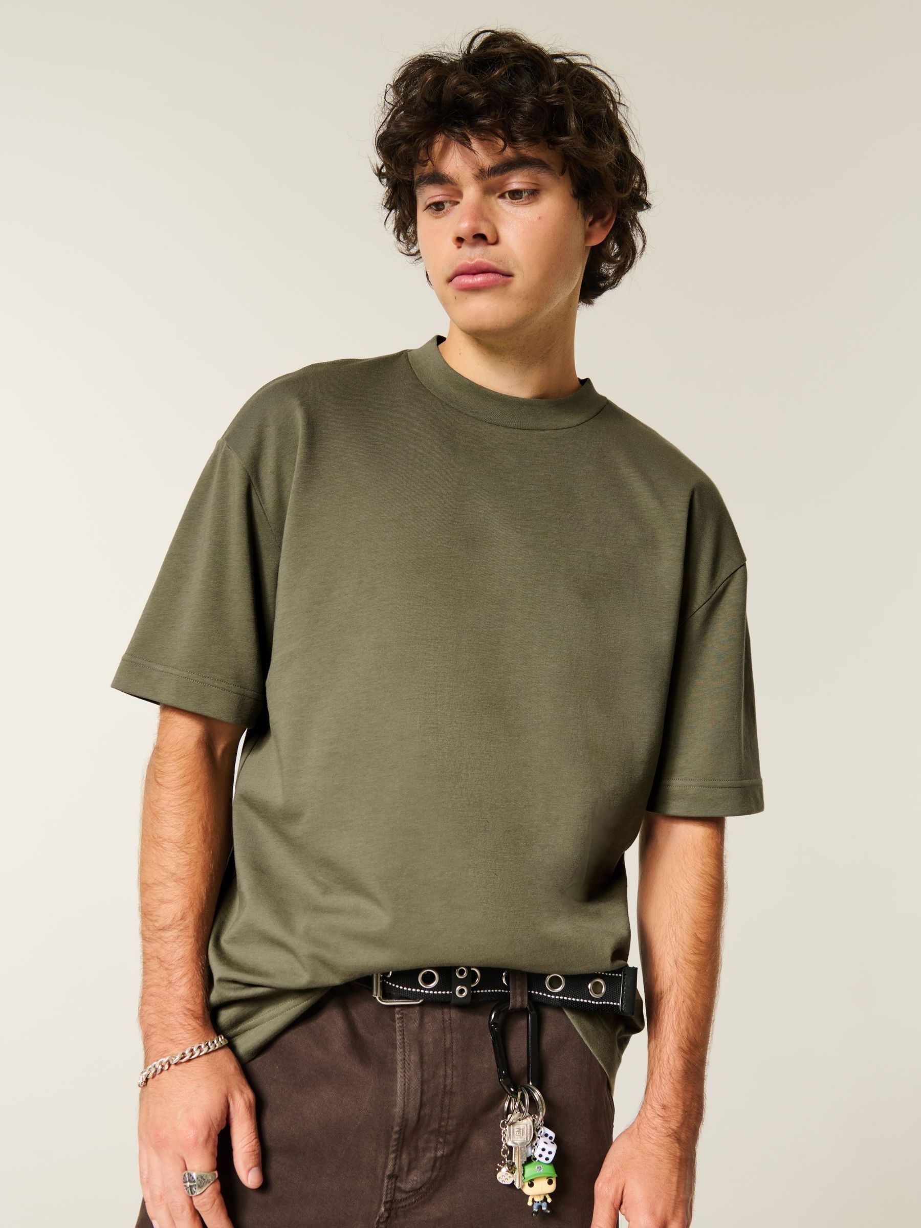 Buy Hollister Green Cooling Fabric Boxy Short Sleeve T-Shirt from