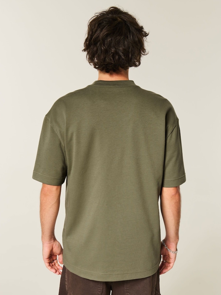 Verde - Cooling Fabric Boxy Short Sleeve T-Shirt - Imaginea 2 din 4 Verde - Cooling Fabric Boxy Short Sleeve T-Shirt - Imaginea 2 din 4