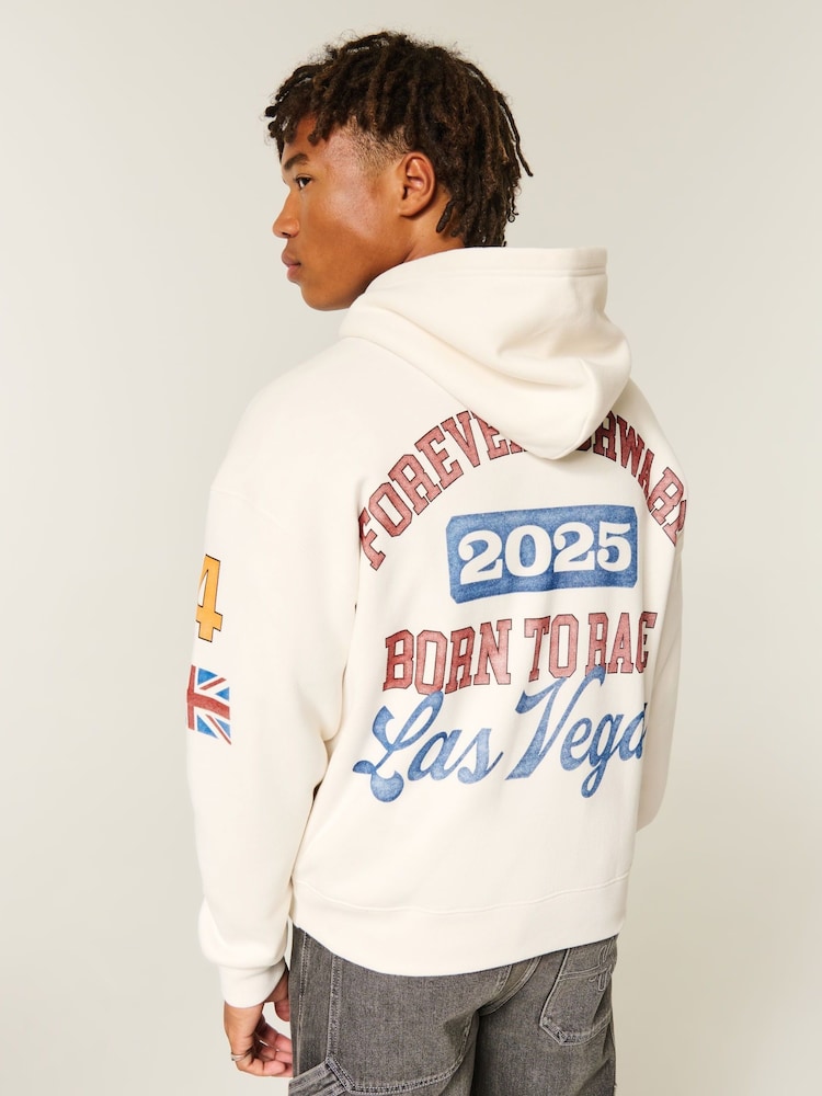 Hollister Cream McLaren Back Print Graphic Hoodie - Image 2 of 6 Hollister Cream McLaren Back Print Graphic Hoodie - Image 2 of 6