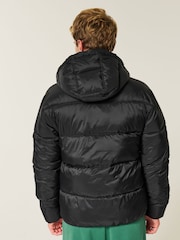 Hollister Lightweight Puffer Black Coat - Image 2 of 4