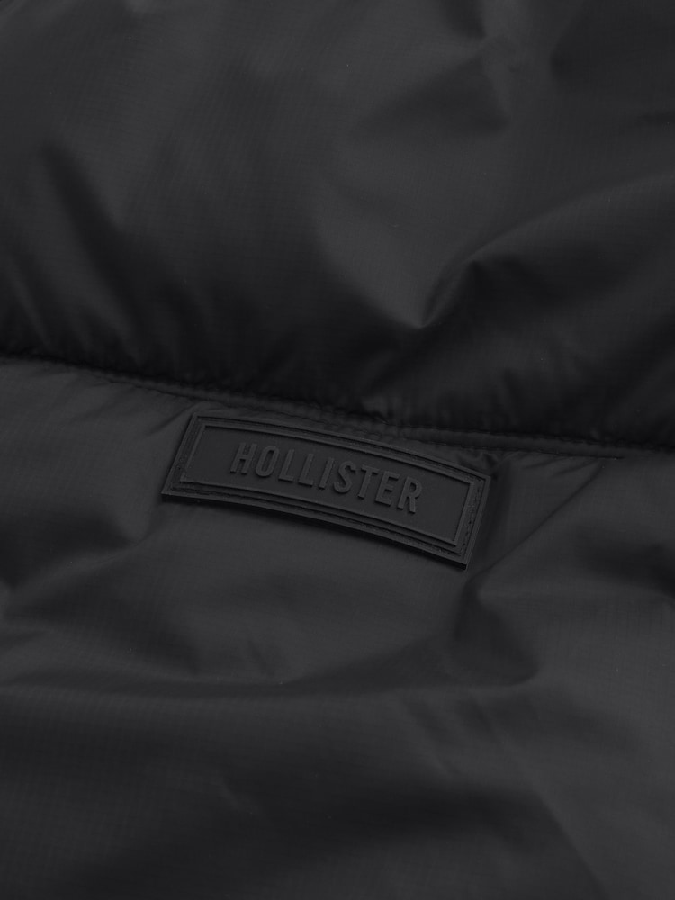 Hollister Lightweight Puffer Black Coat - Image 4 of 4