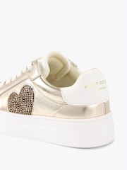 Kurt Geiger London Gold Kids Mini Lana Heart Trainers - Image 3 of 4