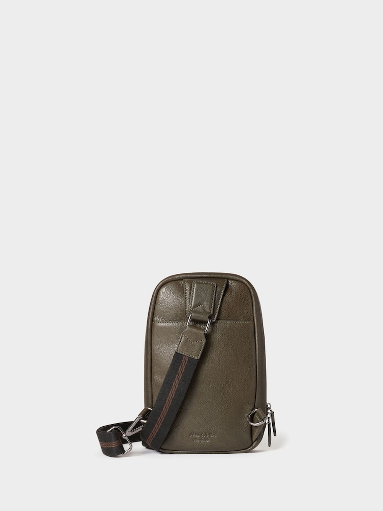 OSPREY LONDON The Compass Leather Sling Black Bag - Image 2 of 5 OSPREY LONDON The Compass Leather Sling Black Bag - Image 2 of 5