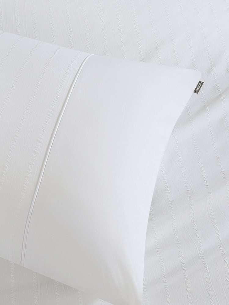 Duchamp Bright White Premium Cotton Seersucker Stripe Duvet Set - Image 2 of 3 Duchamp Bright White Premium Cotton Seersucker Stripe Duvet Set - Image 2 of 3