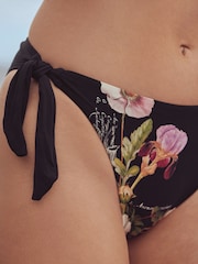 B by Ted Baker Tie Side Black Floral Bikini Briefs - Image 2 of 3