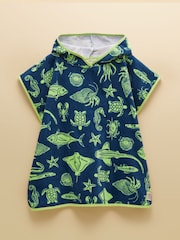 Joules Boys' Decker Blue Towelling Poncho - Image 1 of 5