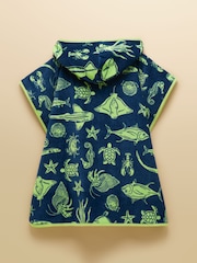 Joules Boys' Decker Blue Towelling Poncho - Image 2 of 5