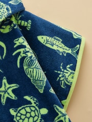 Joules Boys' Decker Blue Towelling Poncho - Image 4 of 5