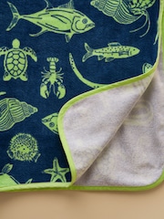 Joules Boys' Decker Blue Towelling Poncho - Image 5 of 5