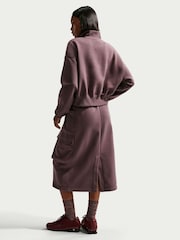 Nike Brown Sportswear Phoenix Fleece 1/4-Zip Cropped Sweatshirt - Image 4 of 5