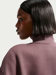 Nike Brown Sportswear Phoenix Fleece 1/4-Zip Cropped Sweatshirt - Image 5 of 5