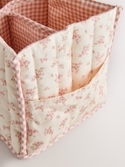 Pink Ditsy Floral Baby Nappy Caddy - Image 4 of 6