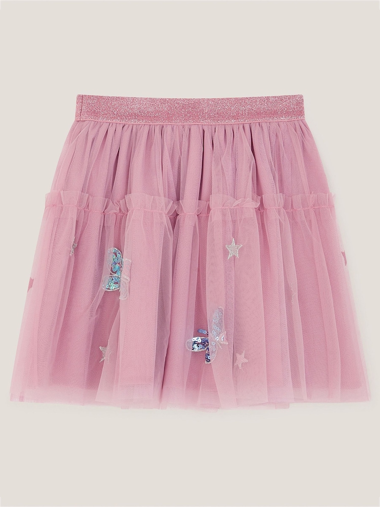 Monsoon Pink Butterfly Fairy Mesh Skirt - Image 2 of 3