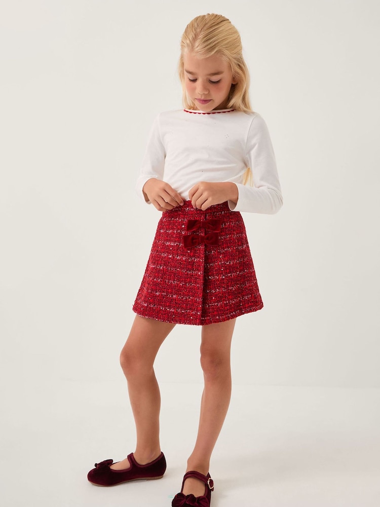 Monsoon Red Rhinestone Top & Tweed Skort Set - Image 1 of 4
