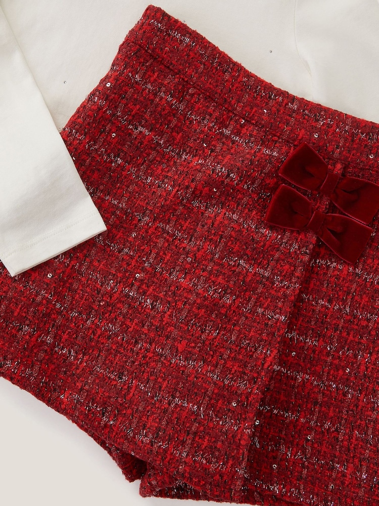 Monsoon Red Rhinestone Top & Tweed Skort Set - Image 4 of 4 Monsoon Red Rhinestone Top & Tweed Skort Set - Image 4 of 4
