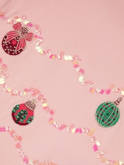 Monsoon Pink Christmas Baubles Long Sleeve Top - Image 3 of 3