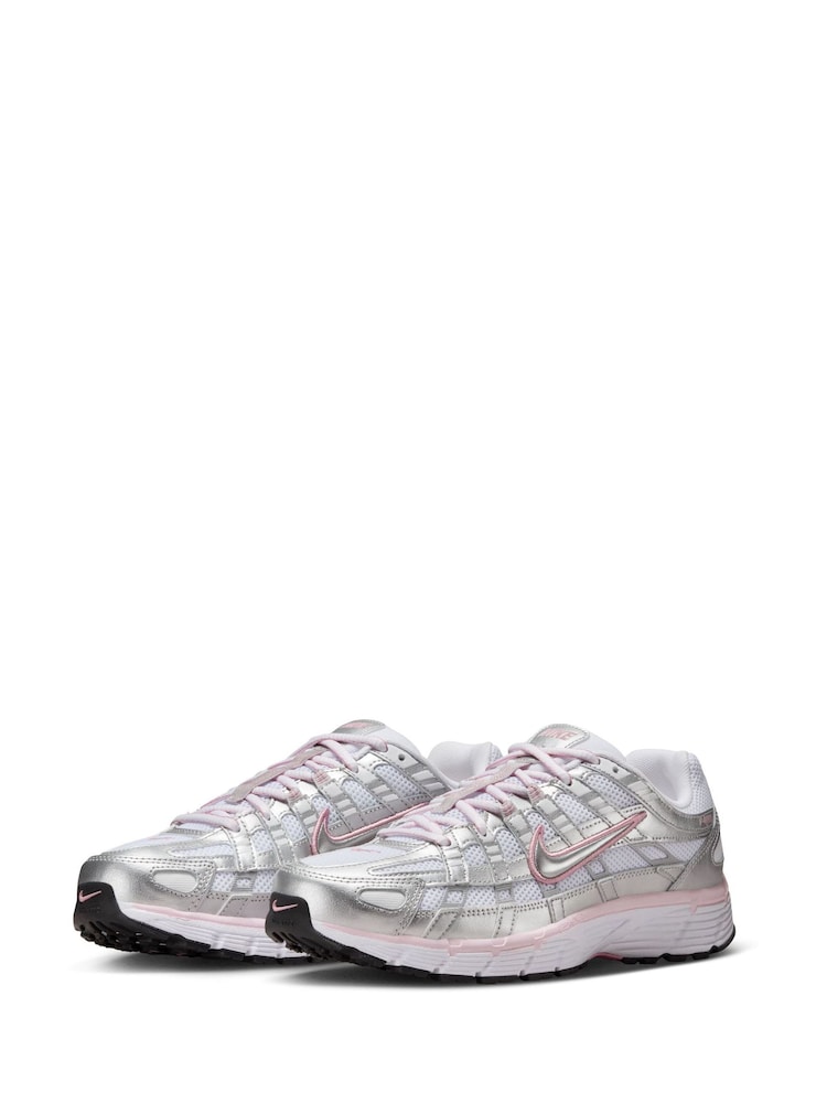 Nike Silver Pink P 6000 Trainers - Image 2 of 7