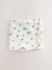 Neutral Hamish Cotton Baby Muslin Blanket - Image 1 of 7