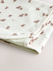 Neutral Hamish Cotton Baby Muslin Blanket - Image 2 of 7