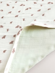 Neutral Hamish Cotton Baby Muslin Blanket - Image 6 of 7