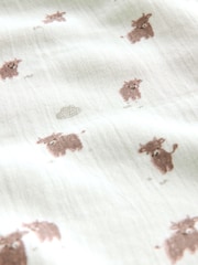 Neutral Hamish Cotton Baby Muslin Blanket - Image 7 of 7