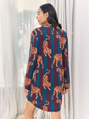 Chelsea Peers Red Maternity Tiger Stripe Print Nightshirt - Image 3 of 5